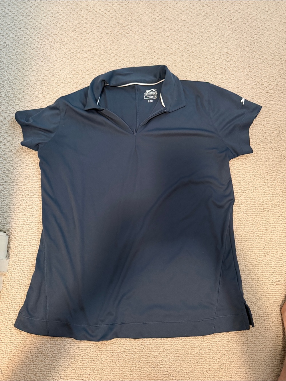 Slazenger Navy Short-Sleeve Golf Polo with Half Zip